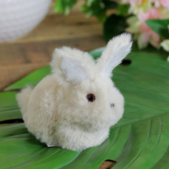 5" Beige Plush Sitting Easter Bunny Figure